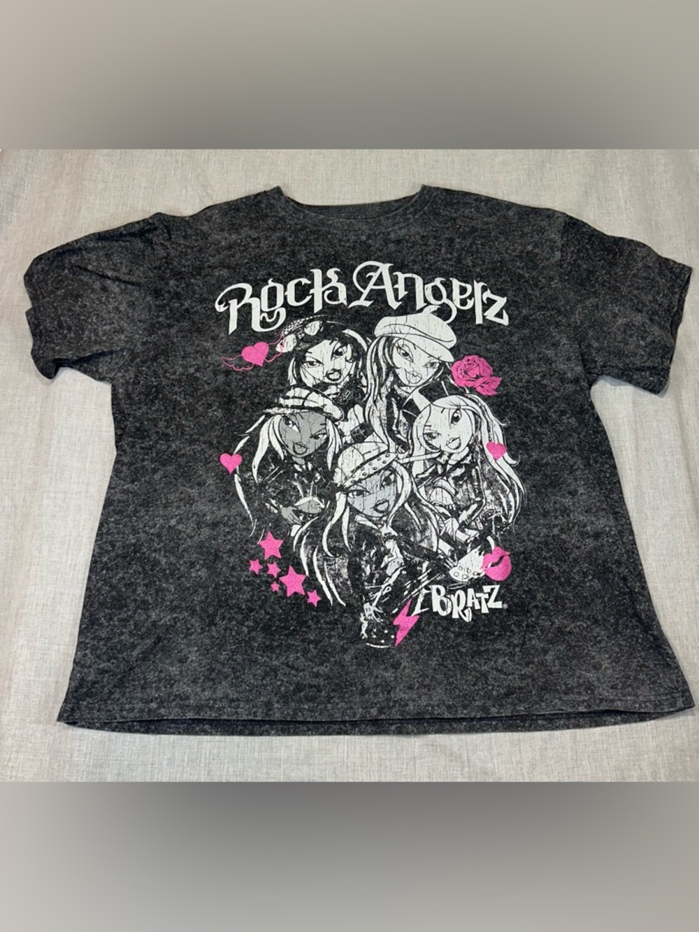 BRATZ Rock Angelz Graphic Tee - Black & Pink SZ XXL - Picture 1 of 7